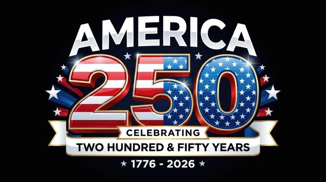 America 250 logo celebrating two hundred and fifty years of us history