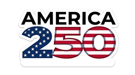 Fototapeta premium America 250 logo design patriotic bicentennial celebration graphic