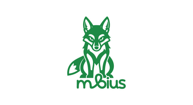 Green wolf logo with brand name mubius.