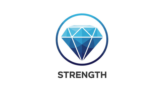 Diamond Symbol of Strength and Resilience in Circle Icon