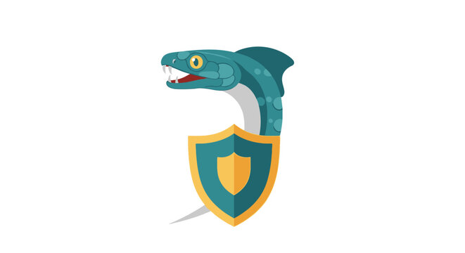 Snake Shield Icon: Python Security, Protection, Defense, Safety, Cybersecurity Concept