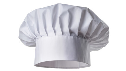 Obraz premium Crisp white chef s toque hat with fabric pleats, isolated on transparent background