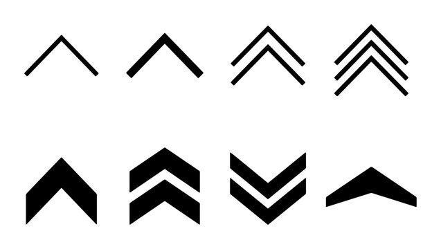 Chevron Arrows Vector Icons Set, Simple Up and Down Directional Symbols, Graphic Elements for Navigation and Design