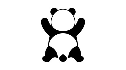 Black silhouette of a panda bear. © Lilie