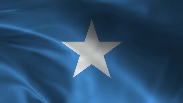 Somalia flag animation with realistic fabric texture and dramatic lighting