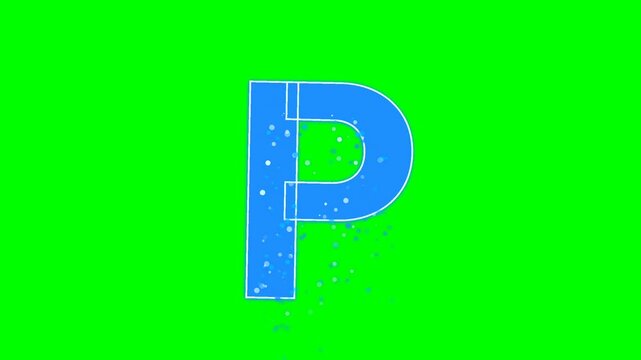 High quality 4K letter footage on green screen background with gentle movement. The green, white elements are clearly separated for professional keying and video editing.