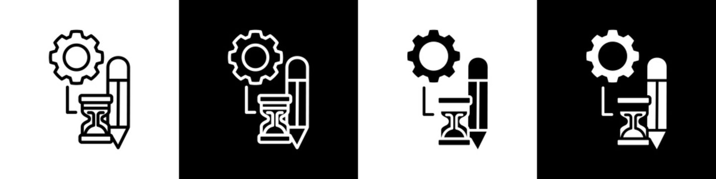 Hourglass black and white icon design concept	
