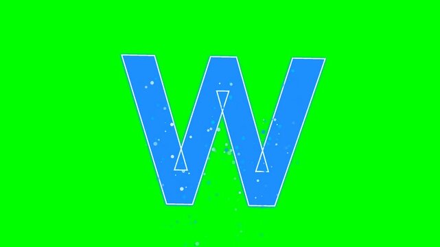 Seamless letter animation on chroma key green screen background featuring smooth motion. Versatile stock clip with green, white tones for microstock and broadcast distribution.