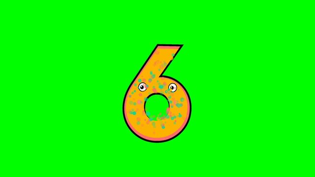 Seamless number animation on chroma key green screen background featuring gentle motion. Versatile stock clip with green, white tones for microstock and broadcast distribution.