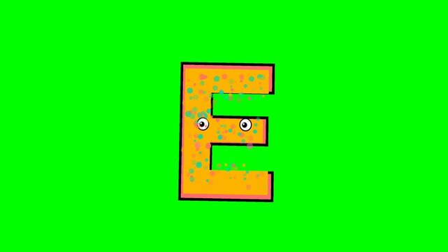 High quality 4K letter footage on green screen background with dynamic movement. The green, white elements are clearly separated for professional keying and video editing.