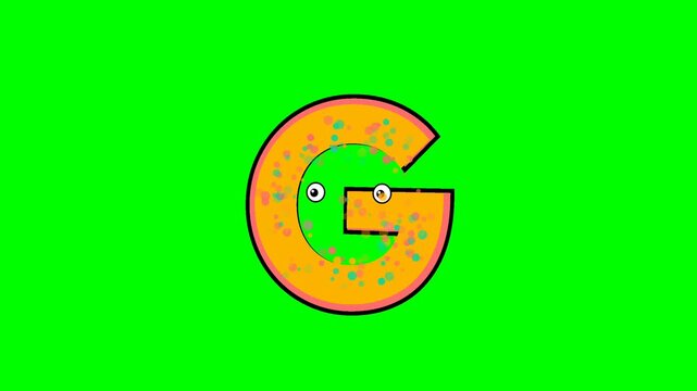 High quality 4K letter footage on green screen background with gentle movement. The green, white elements are clearly separated for professional keying and video editing.