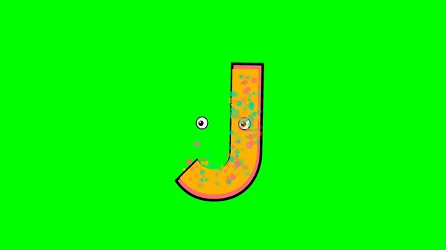 High quality 4K letter footage on green screen background with natural movement. The green, white elements are clearly separated for professional keying and video editing.