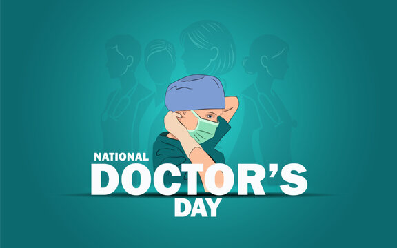 Happy Doctors Day Greeting Card Design, Healthcare Professionals and Frontline Workers Appreciation Illustration