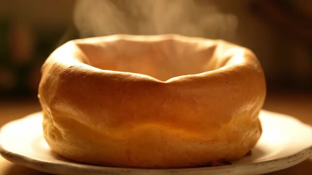 Perfectly shaped yorkshire pudding cup crispy golden traditional english bake