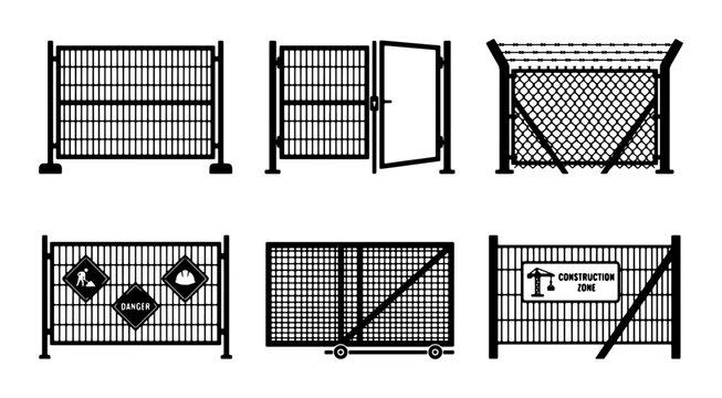 Temporary Construction Site Fencing and Barriers, Security Mesh Panels, Safety Crowd Control Elements, Industrial Site Protection