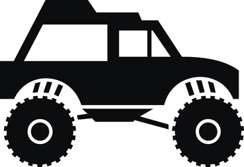 Black Silhouette of a Monster Truck with Large Wheels vector untitled © MostRohida