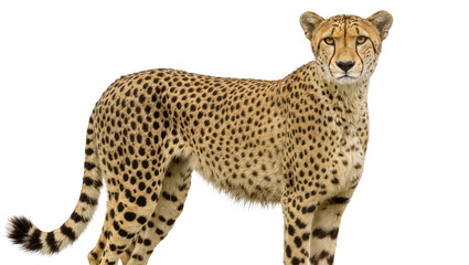 Spotted cheetah standing, isolated on transparent background © Iura