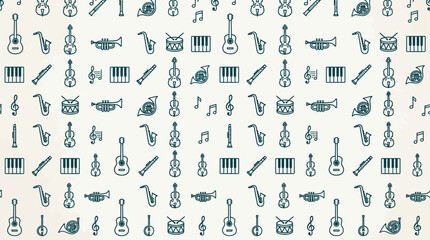 Naklejka premium A collection of various music instruments on display