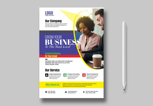 Creative Marketing Agency Promotional Flyer Layout Design
