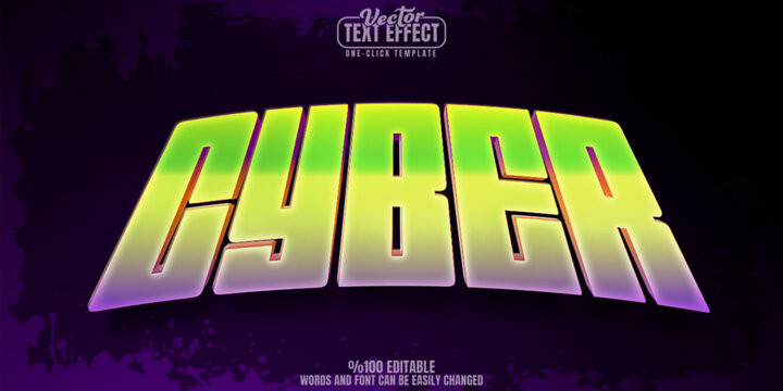 Cyber editable text effect, customizable space and alien 3d font style
