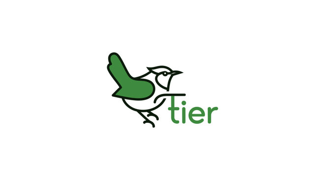 Green bird logo with text tier below.