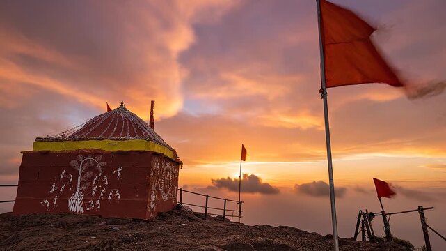 Timelapse of sunset from the highest peak of Maharashtra, Kalsubai, Maharashtra.