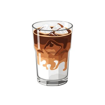 Hot coffee in clear glass mug with steam rising.