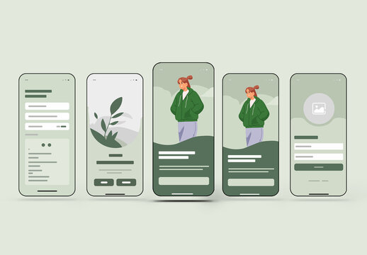Mobile App UI Kit Template Design