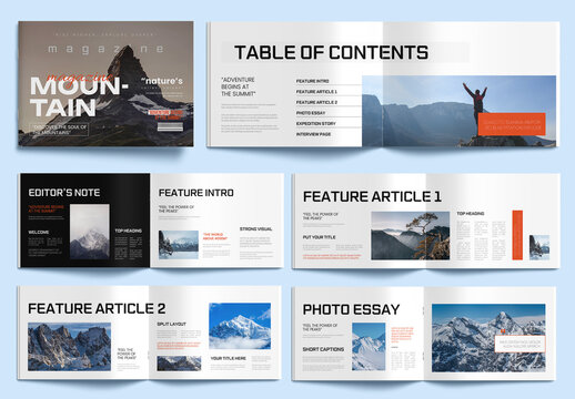 Mountain Adventure Magazine Template