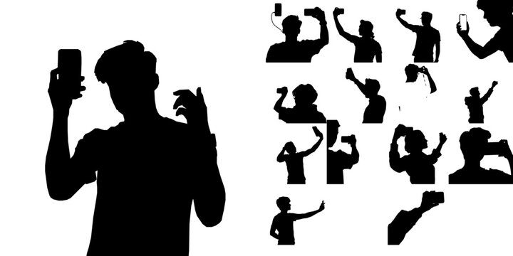 Person Taking a Selfie Silhouette