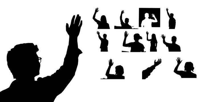 Person Waving Goodbye Silhouette