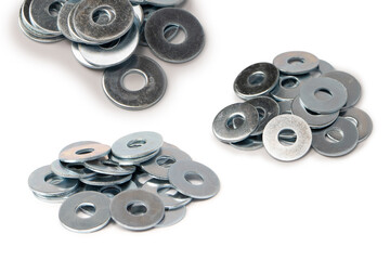 Obraz premium Metal washer isolated on a white background.