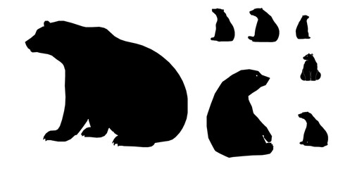 Polar Bear Sitting Silhouette © 99___Designer