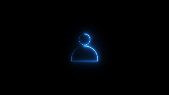 Contact with user icon animation on black background. Profile sign ,contact icon animation online icon video animation. profile person contact animated