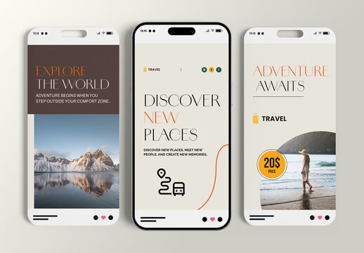 Travel Agency Post Story Template Set