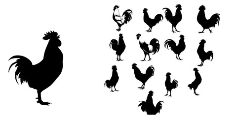 Crowing Rooster Silhouette © 99___Designer