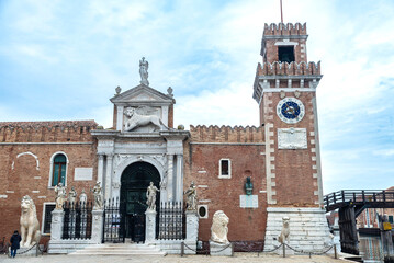 Naklejka premium Venetian Arsenal in Venice or Venezia, Italy