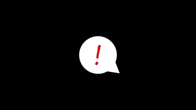 Exclamation mark sign icon. Attention speech bubble symbol. Gray flat button with shadow. Modern UI website navigation.