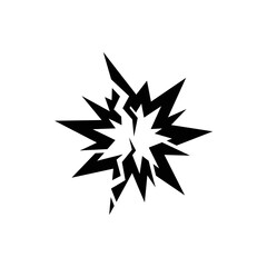 Fototapeta premium Jagged black burst icon with sharp edges