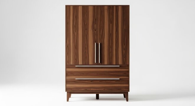 A Modern Dark Wood Wardrobe With A Walnut Finish A 84