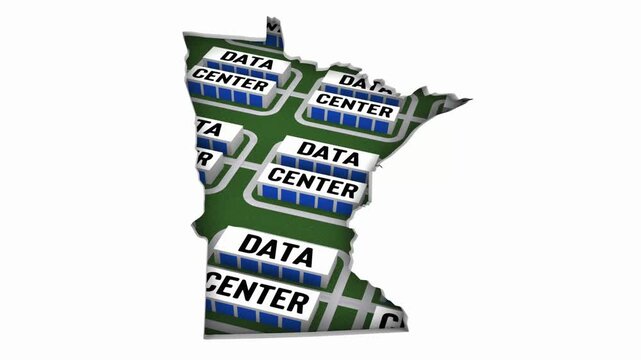 Minnesota MN Map Data Centers Building Development State Law Ban Regulation 3d Animation