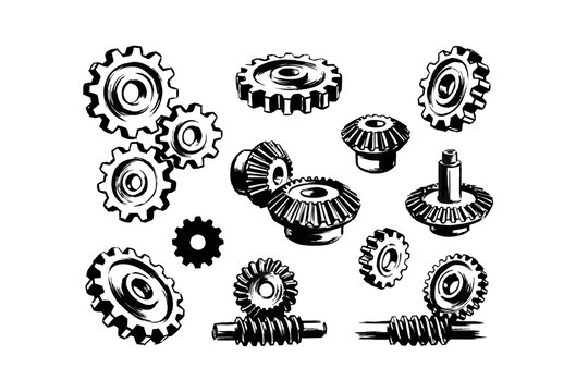 Gear set symbols vector