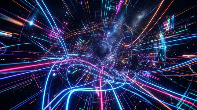 Abstract 3D depth field background