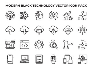 Fototapeta premium Modern black technology vector icons