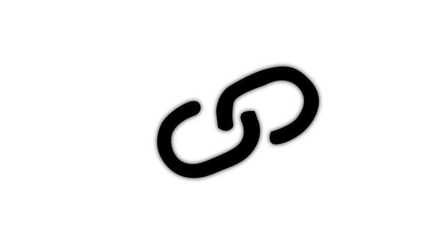 Hyperlink disconnection icon animation.