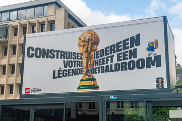 Fototapeta premium Brussels, Belgium - June 13, 2026: LEGO showroom for FIFA World Cup.