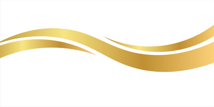 Flowing gold waves and bars with gold gradient for fancy border or footer on certificate, banner