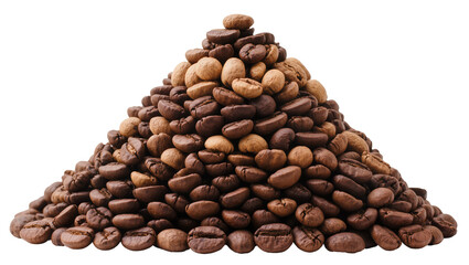 Fototapeta premium Pile of roasted and unroasted coffee beans