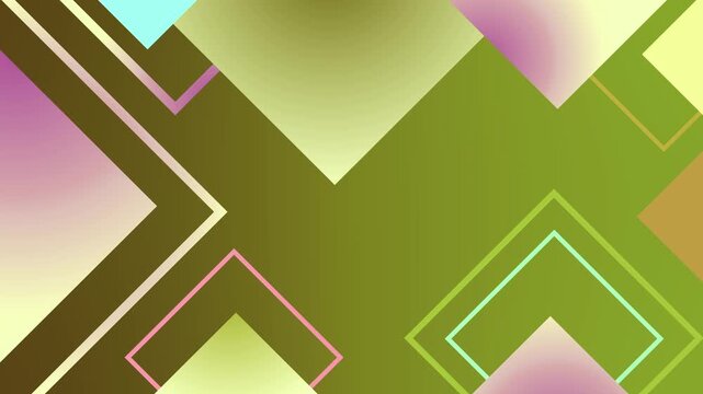 Abstract geometric background with overlapping gradient squares and diamonds animation