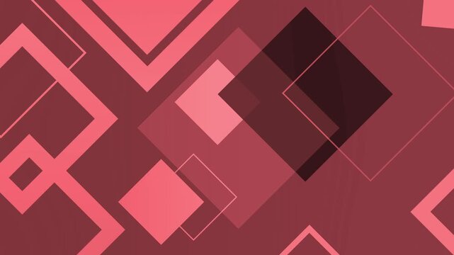 Abstract geometric background with overlapping translucent squares and diamonds animation